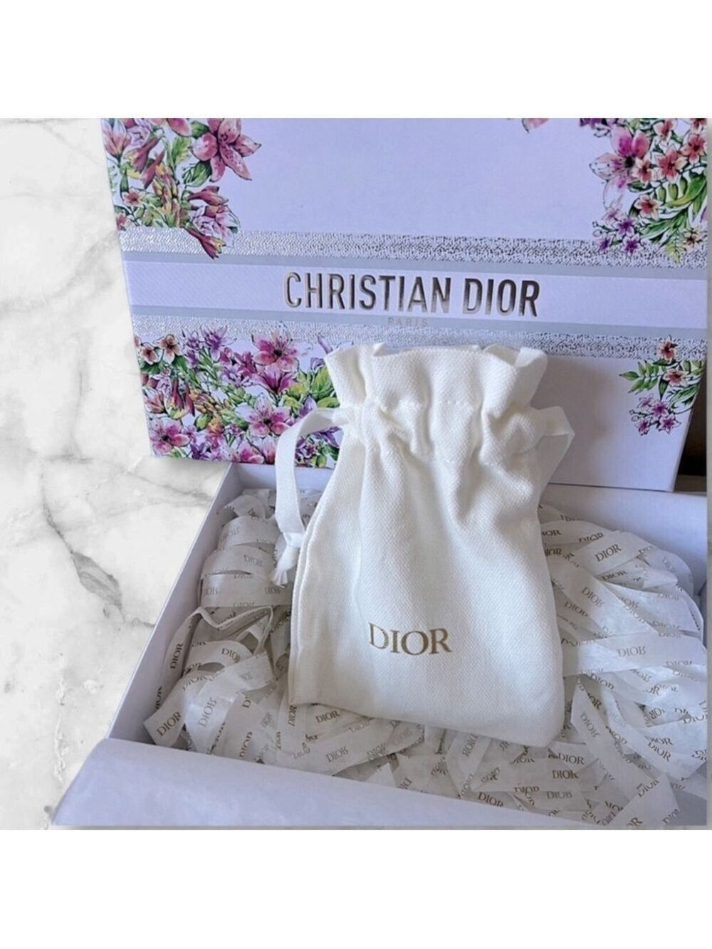 Christian Dior Limited Floral Box, Pouch, and Paper - Beautiful
